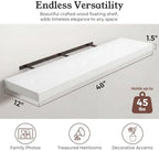 48" White Floating Shelves 12inch Deep Wall Shelf, Set of 1 - Image 2