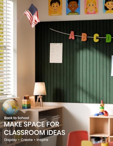 Fluxynara 36" x 24" Large Felt Bulletin Board, Pine Green - Image 4