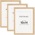 puthiac 10x14 Solid Oak Wood Picture Frames, Natural Oak, 3 Pack by PUTHIAC