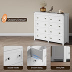 Xixini 47.2" Wide 8-Drawer Farmhouse Dresser for Bedroom, White - Image 5