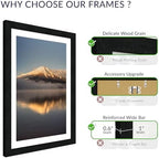 13x19 Poster Frame, Black Wood Frame with 11x17 Mat, 3 Pack - Image 3