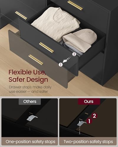 VASAGLE 6-Drawer Dresser, Chest of Drawers, 46.9 x 15.8 x 30.7 Inches - Image 5