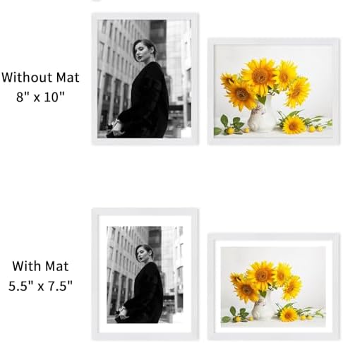 puthiac 8x10 Solid Oak Wood Picture Frames, White, 3 Pack - Image 4