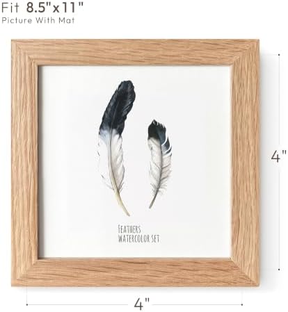 4x4 Picture Frame, Solid Oak Wood 4x4 Photo Frames - Image 3