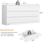 VERYKE White 9 Drawer Dresser for Bedroom,Chest of Drawers with No-Handle Design for Closet,Modern Wood Dresser Bedroom Storage Furniture - Image 3