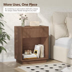 Fluted Nightstands Set of 2, Mid Century Bedside End Side Table - Image 3