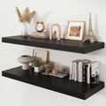 40" Black Floating Shelves 12inch Deep Wall Shelf, Set of 2 by Ornawit