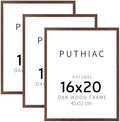 puthiac 16x20 Solid Oak Wood Picture Frames, Walnut, 3 Pack by PUTHIAC