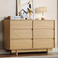 HOUROM Oak Dresser for Bedroom, 47in Modern 6 Drawer Chest of Drawers by HOUROMDresserforBedroom