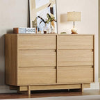 HOUROM Oak Dresser for Bedroom, 47in Modern 6 Drawer Chest of Drawers by HOUROMDresserforBedroom