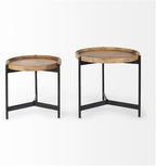 Pemberly Row Nesting Side Tables, 22.5Lx22.5Wx20.8H, Mango Wood Tray Tops - Image 6