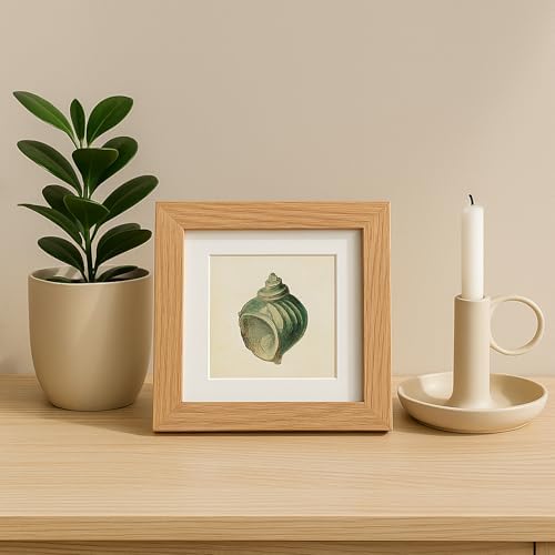 puthiac 6x6 Solid Oak Wood Picture Frame with 4x4 Mat, Natural Oak, 1 Pack - Image 5