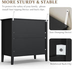 RoyalCraft Large 3 Drawer Dresser Set of 2, Fluted Chest of Drawers with Storage, Modern Painted 30 inch Tall Nightstand for Bedroom Living Room Entryway, Black - Image 6