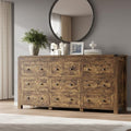 BORNOON 9-Drawer Dresser, Modern Wooden Storage Chest of Drawers, Dresser TV Stand, Wood Drawer Organizer with Metal Handles for Bedroom, Living Room, Hallway by BORNOON