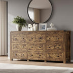 BORNOON 9-Drawer Dresser, Modern Wooden Storage Chest of Drawers, Dresser TV Stand, Wood Drawer Organizer with Metal Handles for Bedroom, Living Room, Hallway by BORNOON