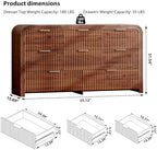 Ieejdn 55.12" Modern Chest of Drawer, 8 Deep Drawers,Clothes Organizer,Large Storage Cabinet for Living Room, Bedroom,Dresser TV Stand, Wood Drawer Organizer for Living Room, Hallway, Walnut - Image 2