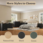 Fluted 8 Drawers Dresser for Bedroom, 55" Wide Wood Dressers, Black - Image 6