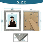 Hongkee 8.5 x 11 Picture Frame Set of 4, Made of Real Glass and Grey Certificate & Diploma Frame, 8.5 by 11 Photo for Wall or Tabletop - Display Picture 6x8 with Mat or 8.5x11 Without Mat - Image 3