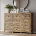 BORNOON 12-Drawer Dresser, Modern Wooden Storage Chest of Drawers, Dresser TV Stand, Wood Drawer Organizer with Metal Handles for Bedroom, Living Room, Hallway by BORNOON