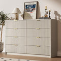 MAISONARIA Beige Dresser for Bedroom, 8 Drawer Double Dresser, Modern Chest of Drawers for Bedroom, Living Room, Entryway and Closet, 55" L x 15.7" D x 37.4" H by MAISONARIA