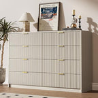 MAISONARIA Beige Dresser for Bedroom, 8 Drawer Double Dresser, Modern Chest of Drawers for Bedroom, Living Room, Entryway and Closet, 55" L x 15.7" D x 37.4" H by MAISONARIA