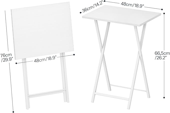 HOOBRO Folding TV Tray Tables, Industrial Snack Tables - Image 3