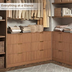 6 Drawer Dresser for Bedroom, 55" Wide Fluted Chest of Drawers - Image 3