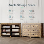 Xixini 47.2" Wide 6-Drawer Farmhouse Dresser for Bedroom, Brown - Image 4