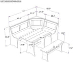 Riverbay Furniture Traditional Solid Wood Dining Nook Set - Image 4
