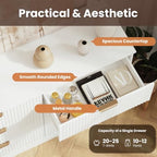 MALOL 6 Drawer Fluted Dresser for Bedroom, Modern Wooden Chest of Drawers, Wide Storage Cabinet with Smooth Silent Slides, Anti-Tip, 47" Storage Organizer for Bedroom Living Room, White - Image 5