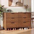 Wodeer 6 Drawer Dresser for Bedroom, 47" Wide Wood Storage Cabinet with Fluted Design, Modern Chest of Drawers & TV Stand for Living Room, Nursery Clothing Organizer with Metal Slides, Anti-Tipping by WODEER