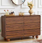 Modern 6 Drawer Dresser for Bedroom, 48" Wooden Chest of Drawers, Walnut by AVZEAR