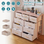LUMTOK 10 Drawers Dresser with Fabric Bins for Bedroom,Closets，Dark Gray - Image 5