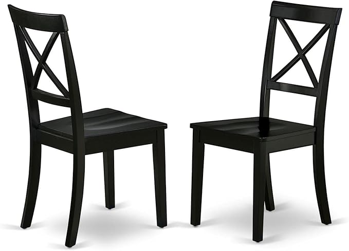 East West Furniture DLBO5-BLK-W 5 Piece Dinette Set - Image 3