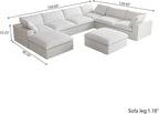160" Cloud Sectional Couch, Overzised Down Filled Couch, 8 Seater Convertible - Image 2
