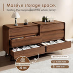 Nasonet 3 Drawer Dressers for Bedroom, Mid Century Modern Chests of Drawers, Curved Dresser with Storage Drawer, Wooden Bedroom Furniture Drawer for Closet, Home Office, Walnut - Image 4