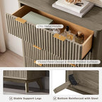T4TREAM 48" Tall Fluted 5 Drawer Dresser for Bedroom, Grey Alder - Image 6