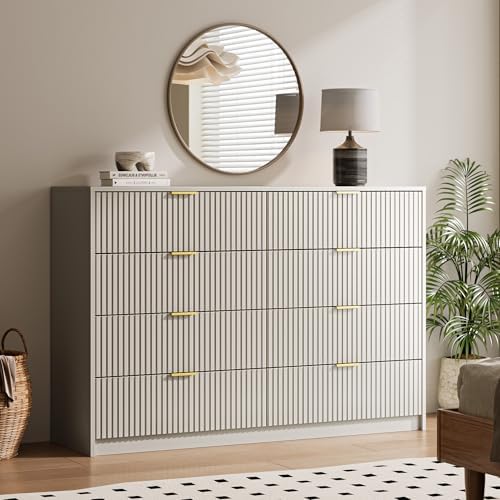 MAISONARIA Beige Dresser for Bedroom, 8 Drawer Double Dresser, Modern Chest of Drawers for Bedroom, Living Room, Entryway and Closet, 55" L x 15.7" D x 37.4" H - Image 6