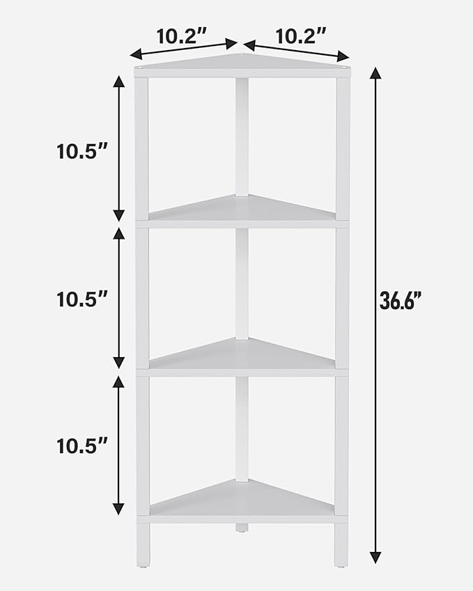 TUTOTAK Corner Shelf, 4-Tier Corner Bookshelf - Image 2