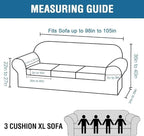 H.VERSAILTEX Velvet 4 Piece High Stretch Sofa Slipcover Cover Furniture - Image 2