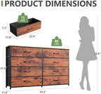 Furnulem Long Dresser for Bedroom, TV Stand for 55'', 8 Drawer Dorm Dresser - Image 3