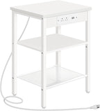 HOOBRO Side Table with Charging Station and USB Port, Small End Table by HOOBRO