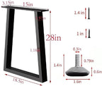 Metal Table Legs 28 inch, Heavy Duty DIY Industrial Desk Furniture Legs Set of - Image 6