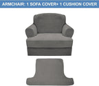 CUCRAF T Cushion Sofa Cover 2 Piece Armchair Slipcovers, Soft Thick Velvet - Image 5