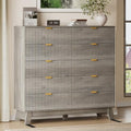 BORNOON 46" Tall Dresser for Bedroom, 10-Drawer Fluted Chest of Drawers, Modern Wood Highboy with Metal Slides and Handles, Anti-Tip Kit, Vertical Clothes Storage Organizer for Apartment, Closet by BORNOON