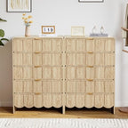 ORRD 5 Drawer Dresser for Bedroom Set of 2, Modern Closet Chest of Drawers with Wave Fluted Drawer, Wood Storage Small Dresser Organizer for Nursery Bedroom Living Room Hallway Closet (Natural) - Image 3