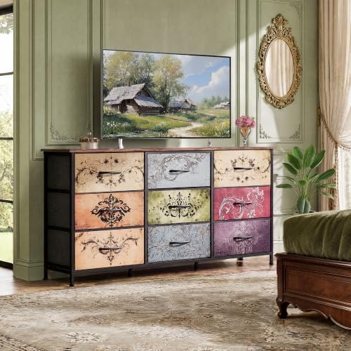 WLIVE Dresser TV Stand for 65 Inch TV, 9 Drawer Dresser for Bedroom - Image 4
