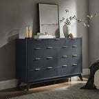 T4TREAM 54" Wide Fluted 9 Drawer Dresser for Bedroom, Dark Grey - Image 3