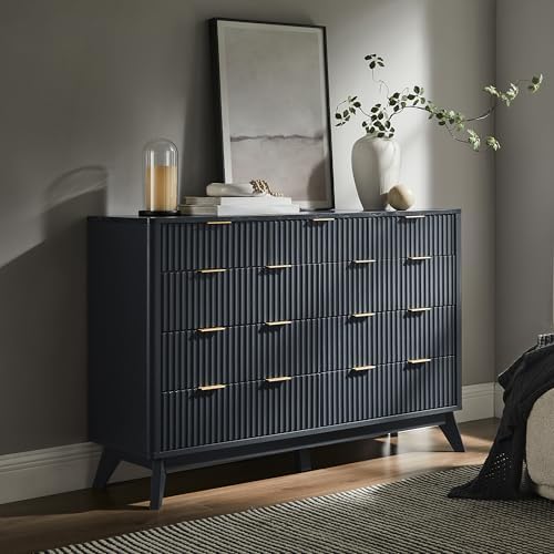 T4TREAM 54" Wide Fluted 9 Drawer Dresser for Bedroom, Dark Grey - Image 3