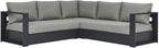 Modway Tahoe Aluminum 3-Piece Outdoor Patio Furniture Gray, Modular Sectional - Image 4